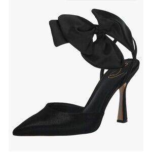 Sam Edelman Halie Bow Black‎ Suede Pump Stiletto Size 9.5